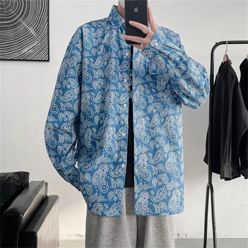 腰果花长袖衬衫男港风日系外套C005P32,男装衬衫,星座1116-2