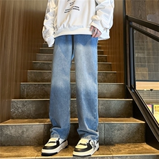 K1222-p35-控58oversizecleanfit牛仔裤褶皱直筒裤老爹裤长裤，男装牛仔裤，星座103A-1