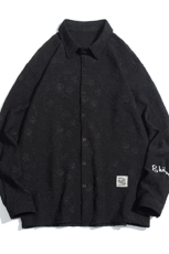白底花型长袖衬衫男大码M-5XL情侣衬衫男长袖衬衣男CCS8734P45控，男装衬衫，星座227-7