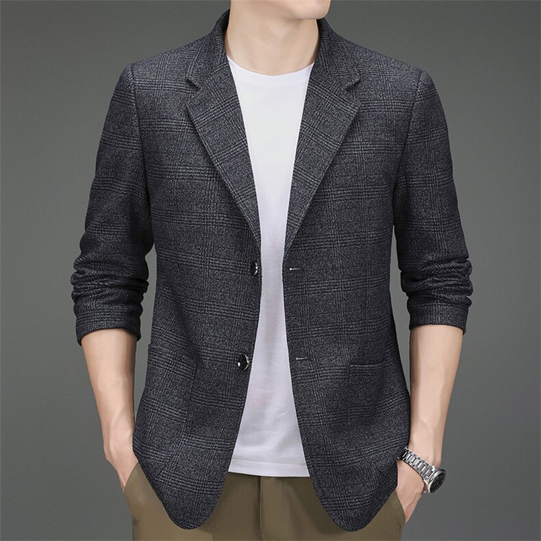 2023新款中年西服男韩版潮流休闲西装春秋季薄款外套爸爸秋装上衣，男装西服，电商B212（原钱塘6029）