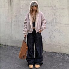 压褶明线设计感阔型宽松牛仔裤男春秋季美式复古百搭直筒阔腿长裤，男装牛仔裤，星座506A
