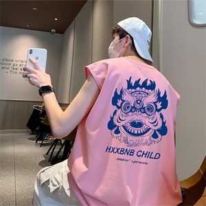 已注册直播抖音品质纯棉250克重磅男无袖背心T恤T593P28控39图片