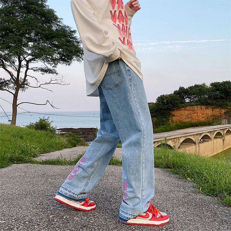 复古美式嘻哈牛仔裤男高街ins潮牌裤子N0552-P43,男装牛仔裤,星座308B-1