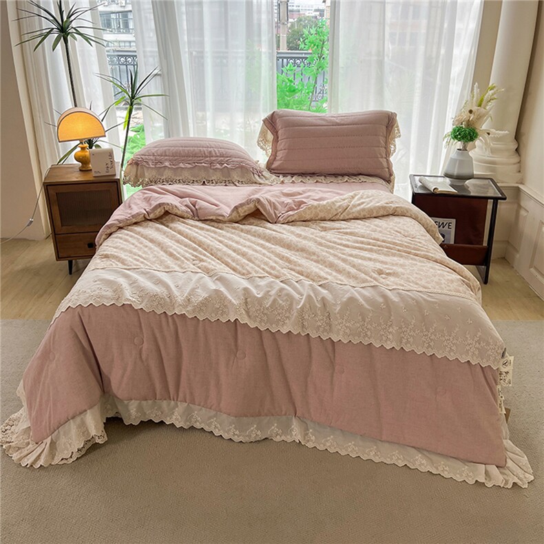 2025新款植物再生棉麻法式数码印花懒人被被子被芯，被套/被芯，一起卖家纺