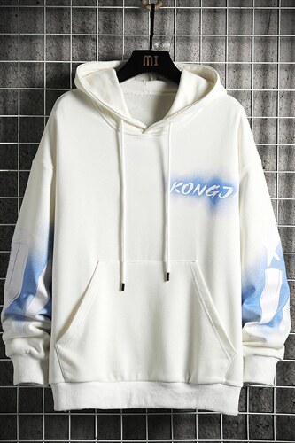 7XL-M挂拍2023春季新款白色连帽卫衣外套男休闲长袖加肥加大码,男装卫衣,钱塘717(原712)