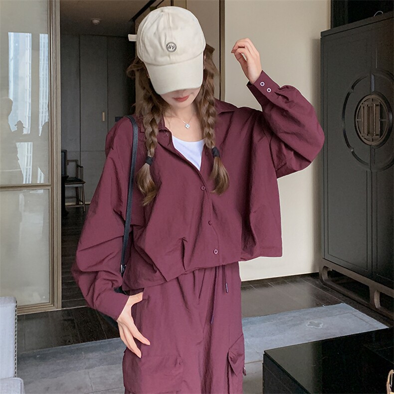 休闲时尚套装女2025春季新款高级感显瘦工装阔腿裤两件套,女装套装/套裙,纯色衣恋