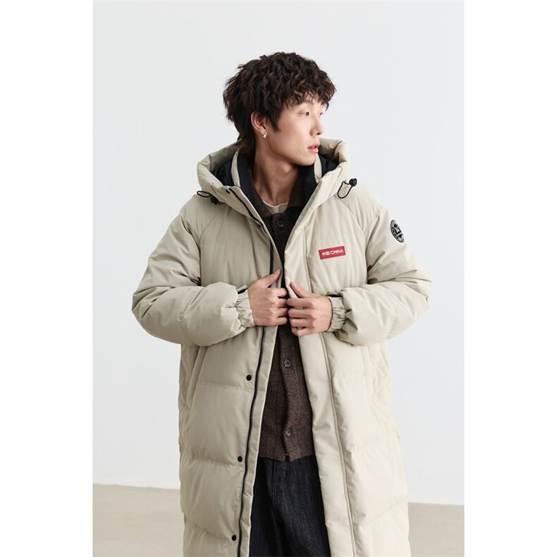 新标90%绒 有报告中长款连帽宽松羽绒服外套 Y5003/P350图片