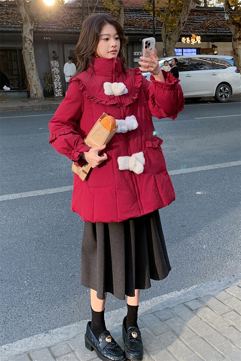 现货主推~2025冬季新款羽绒服宽松韩版白鸭绒外套2B237-P310-K408,女装羽绒服,2B237