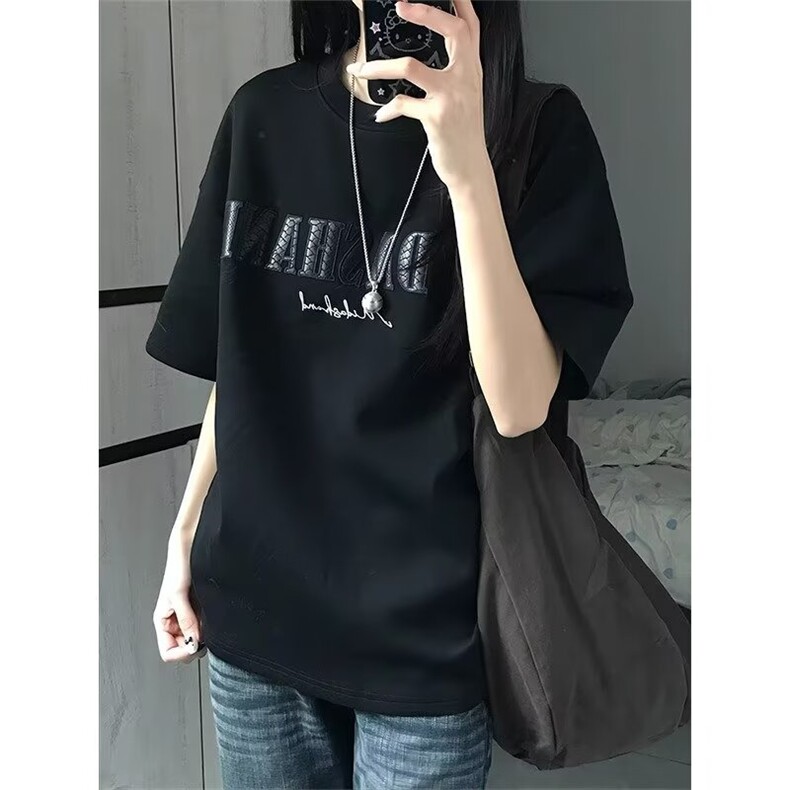 网图现货280g重磅美式宽松复古刺绣短袖T恤T83/P35，男装T恤，星座205-3