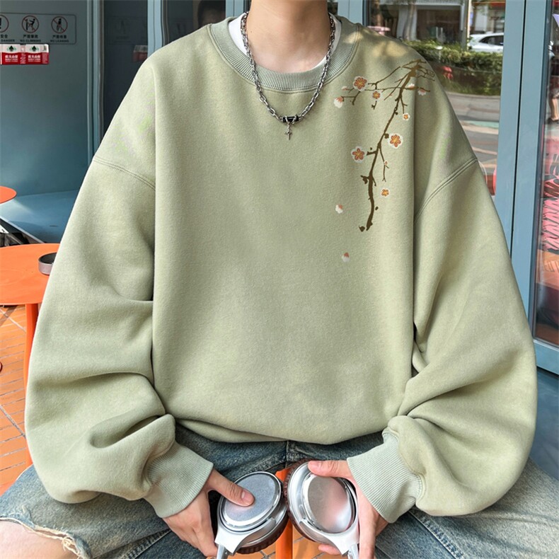 ！圆领卫衣男装港风长袖T恤男外套男WY216-特P23,男装T恤,电商B367