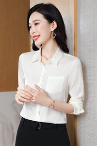 真丝春装优雅气质真丝衬衫女短袖宽松显瘦印花上衣时尚图片