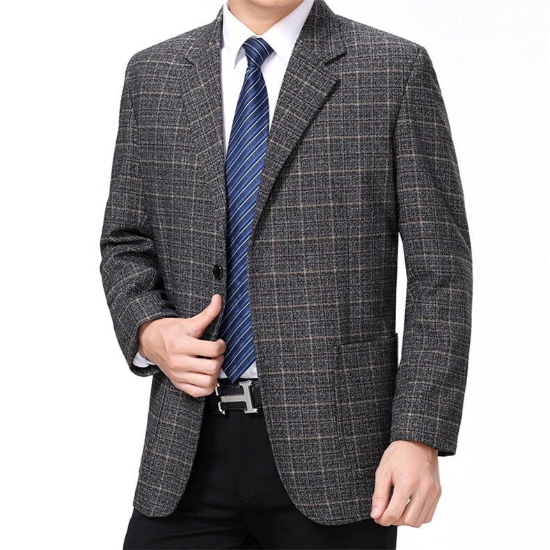 秋季新款休闲西服男中年宽松商务西装上衣单件外套时尚百搭男装,男装西服,电商B212（原钱塘6029）