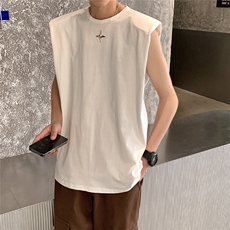 1美式港风四角星设计潮流背心大码M-5XL休闲背心男BX8764P25控39，男装背心/马甲，星座226-2