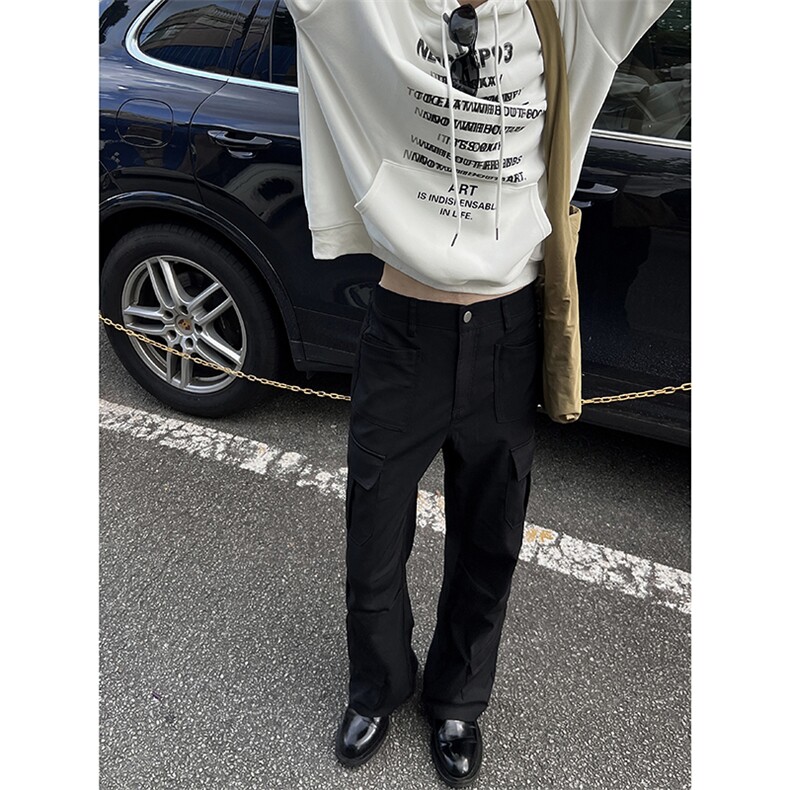 B221 美式ins高街暗黑多口袋直筒工装休闲裤 LK24153-P65 控88图片