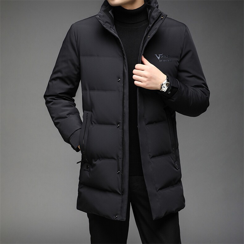 羽绒服男中长款2023新款冬装时尚立领男士休闲外套HYD2125-P305，男装羽绒服，电商B212（原钱塘6029）