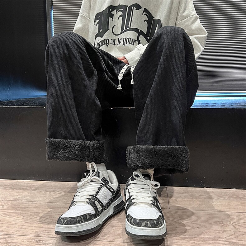 2023冬季大码竖条雪尼尔KZ2279P58控78,男装休闲裤,四季星座806