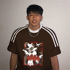 夏季美式高街重磅纯棉三条杠织带撞色男女短袖T恤ZD515-特P30，男装T恤，电商A486