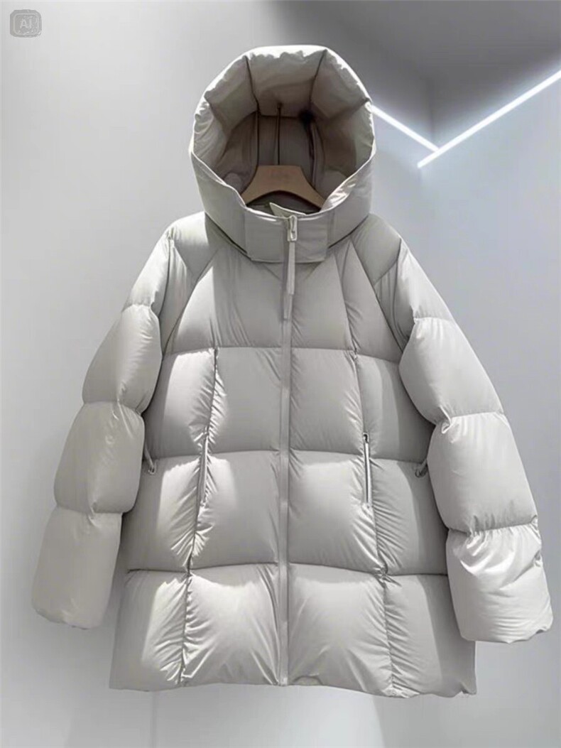 2025年秋季长款羽绒服时尚百搭保暖休闲/淑女，女装棉衣/棉服，牛米欧羽绒服工厂店