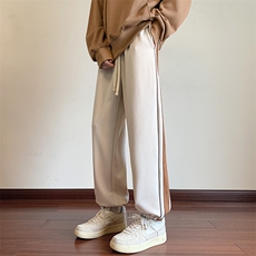 KP616P50港风反光条麂皮绒休闲裤男宽松拖地束脚裤卫裤，男装休闲裤，星座1204-3