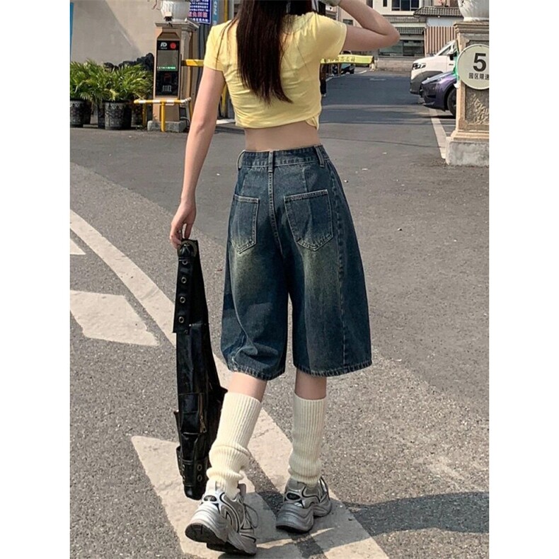 AK2255-P50美式刺绣牛仔七分裤2026新款夏季高腰直筒短裤,男装牛仔裤,星座617A-2
