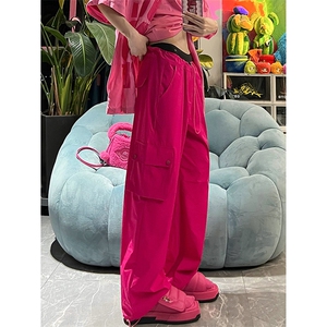 B221 美式ins街头hiphop宽松休闲薄款冰丝工装裤 LK23124-P60控78图片