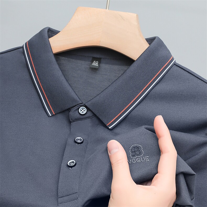 2023新款短袖t恤男士翻领polo衫商务休闲上衣服夏季半袖百搭图片