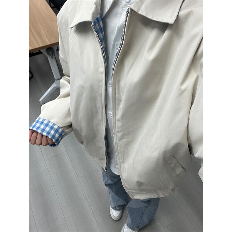 YK86049-P55聚酯纤维春秋新款美式复古设计感双面穿夹克,男装夹克,电商A086-1