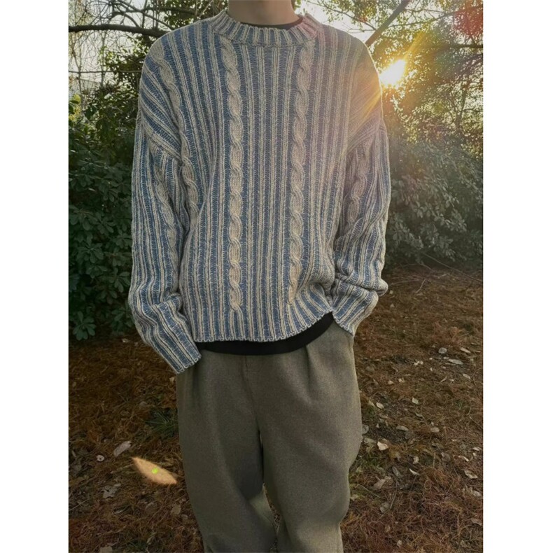 慵懒气质流行长袖毛衣原宿文艺新款百搭简约7069-55,男装针织衫/毛衣,星座1109-4