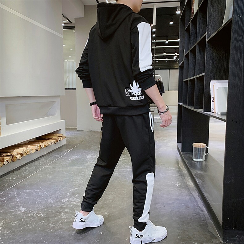 卫衣男潮ins连帽春款运动套装休闲装两件套搭配帅气DS696T,男装卫衣,电商A102