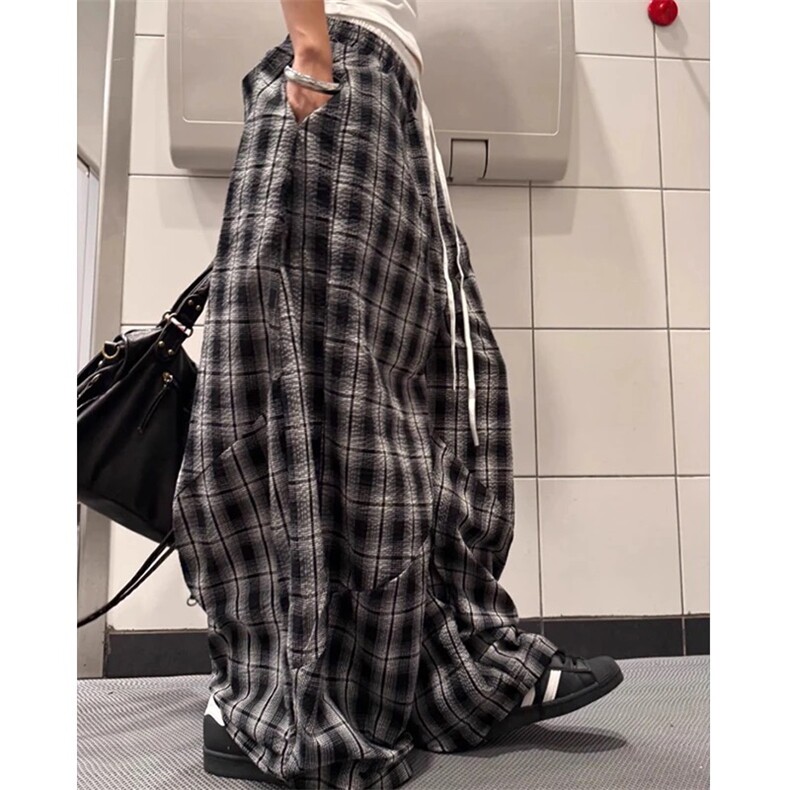 现货203-6F2560P45特～美式复古格子宽松格子双腰头休闲裤,男装休闲裤,星座203-6(原电商259)