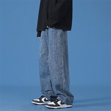 主推！秋季百搭牛仔裤直筒宽松西裤拖地裤长裤9280-P35控48，男装牛仔裤，电商A080
