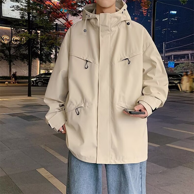 港风潮牌冲锋衣外套男2025秋季新款宽松夹克早秋男生休闲上衣服,男装夹克,星座506A