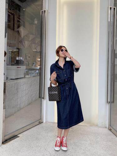 牛仔简单款长裙通勤风百搭，女装，肆尔