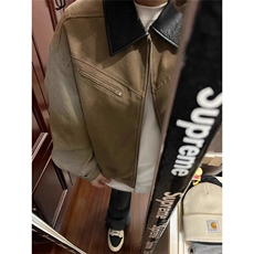 复古美式拼接翻领工装外套男款夹克小众高级感棒球服LJK9822-P80，男装夹克，星座1008
