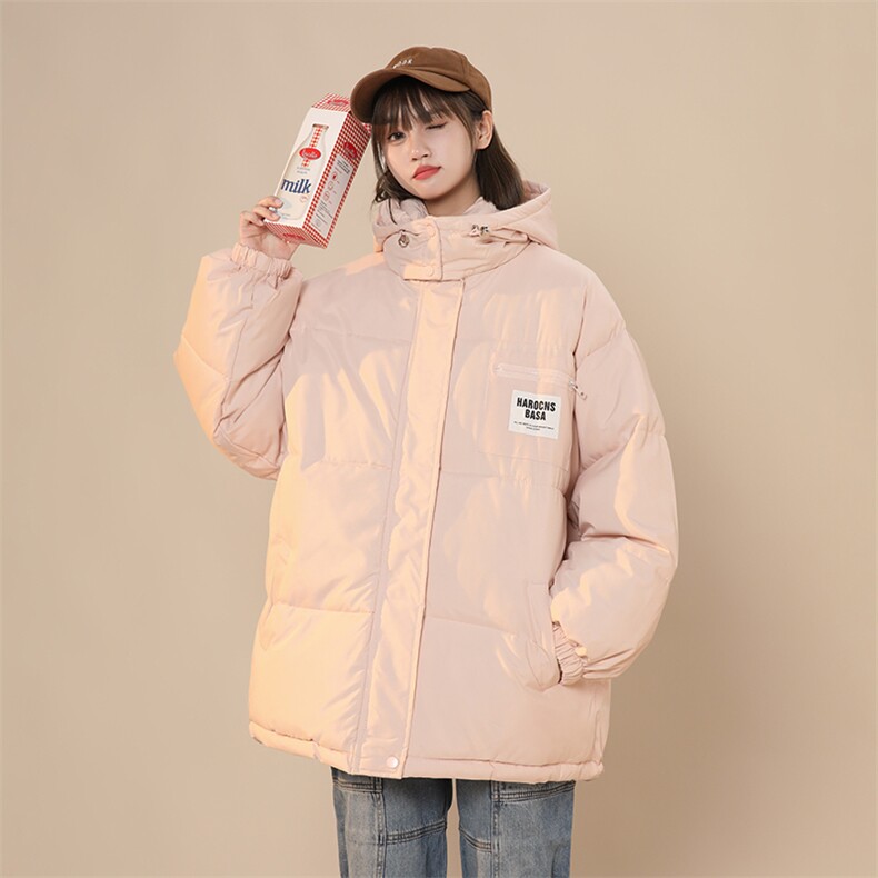 A269-P85 冬季宽松防风连帽上衣棉胸标设计服港风外套图片
