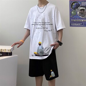 男士短袖t恤2023新款夏季搭配潮牌潮流运动套装A161-2-TZ07-P50图片