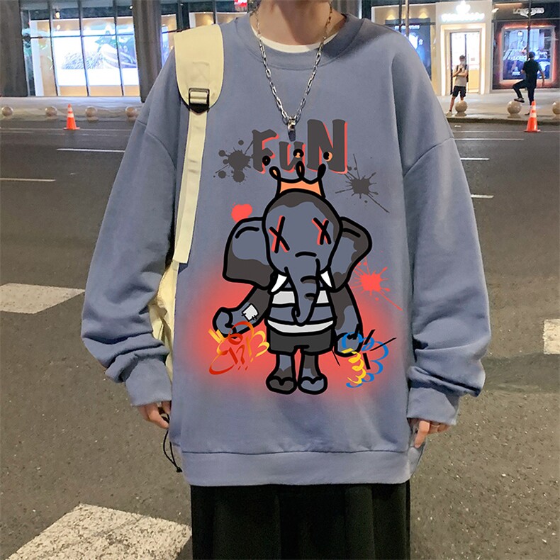 S6221-P28加绒款-P33秋季圆领卫衣男大码韩版宽松长袖外套,男装卫衣,电商A040