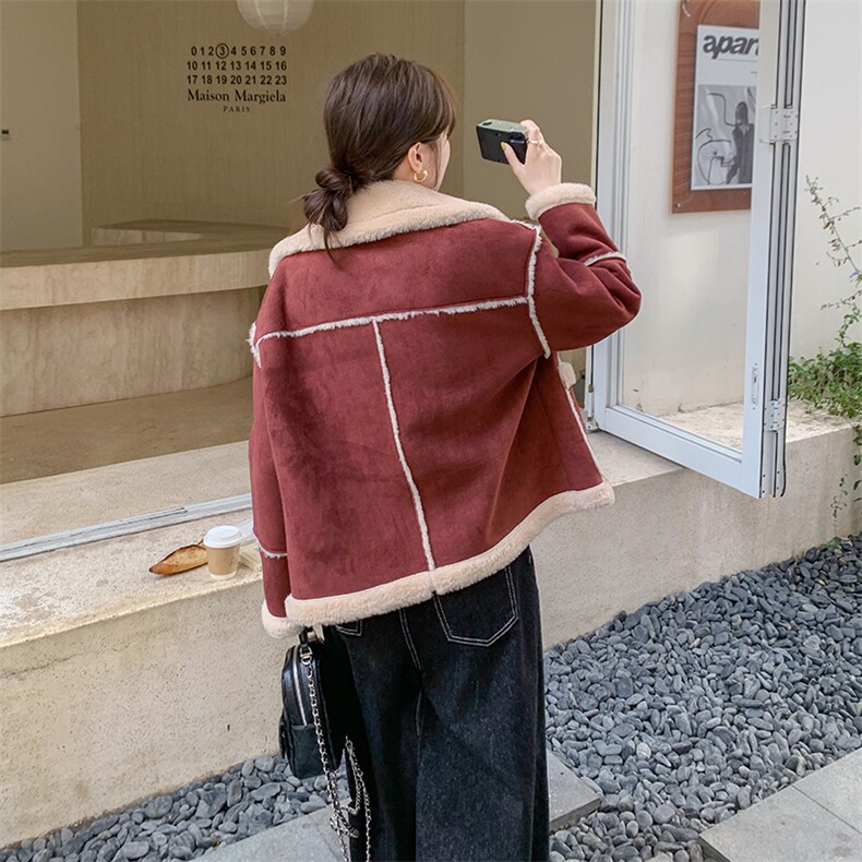 2024年冬季新款皮毛一体羊羔毛外套女0151,女装羊羔毛/颗粒绒,浙宝069