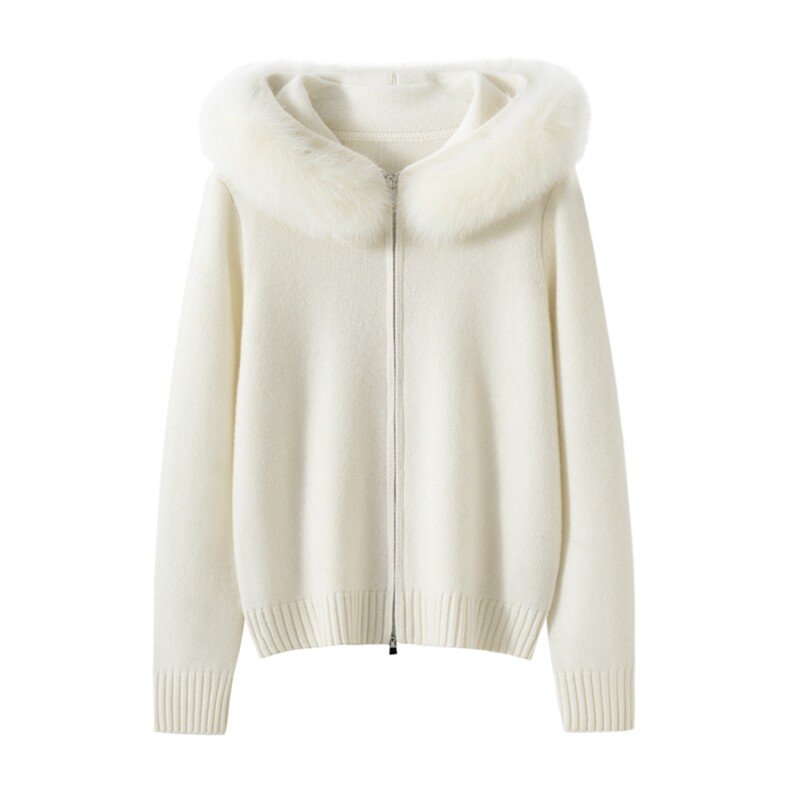 2026年秋季时尚百搭通勤简约休闲双拉链开衫，女装羊绒衫，臻维羊绒