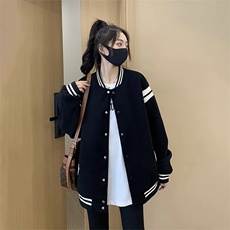 J9896-P70新款潮牌华棉刷毛复合棒球服开衫外套加绒，女装短外套，星座617A-2