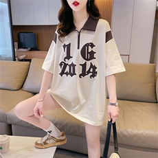 印花上衣女休闲宽松贴布绣花t恤上衣短袖T恤XZ911-2-T935-P36，男装T恤，星座911-2(原星座613-2）
