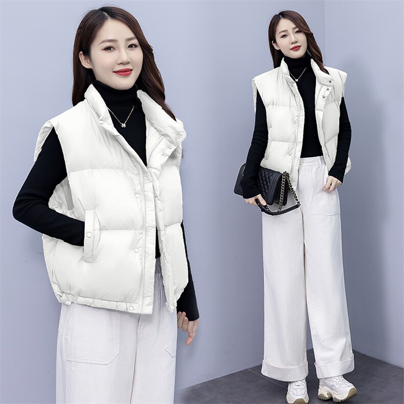 2024新款秋冬时尚大方女装马甲简约百搭轻薄羽绒服背心外套显瘦保暖无袖上衣,女装马甲,凯瑟曼