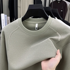 圆领落肩卫衣男秋冬季加厚刺绣长袖T恤打底衫套头休闲男装上衣潮，男装T恤，电商B212（原钱塘6029）