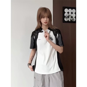 网图现货半拉链撞色凉感男女夏季薄款球衣防晒速干短袖R5350-P40图片