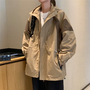 冲锋衣夹克男韩版潮流拼接个性连帽2023秋冬新款ins外套W5118-P73图片