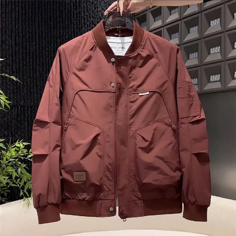 棒球服夹克男2025秋季新款潮牌工装男装美式复古修身飞行员外套男,男装夹克,电商B212（原钱塘6029）