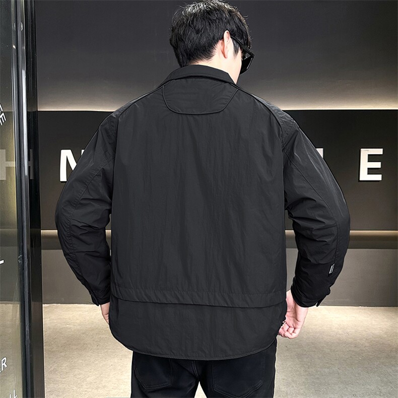 店主风抖音直播防风防水翻领行政轻薄羽绒服男,男装羽绒服,电商D211