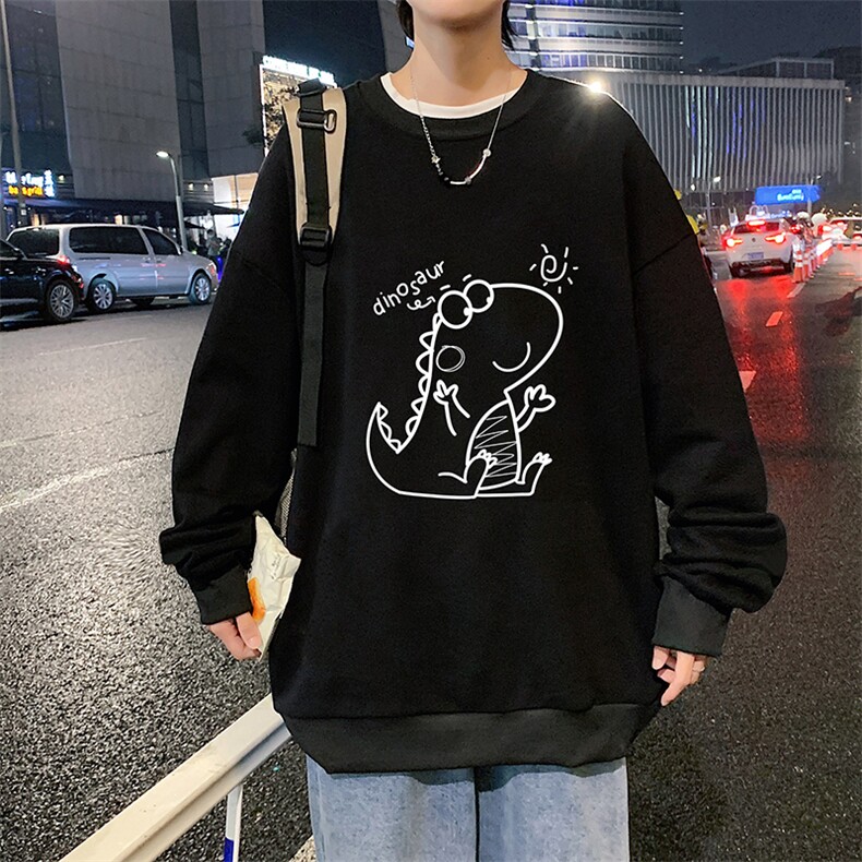 S6172-P28 加绒款-P33 秋季圆领卫衣男大码韩版宽松长袖外套图片