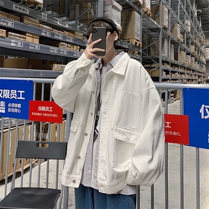 新款春秋ins复古多口袋工装夹克男港风bf百搭休闲外套1008-图片