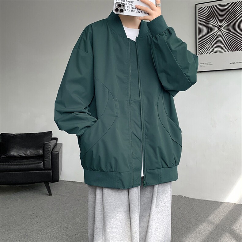 M-8XL春季棒球服外套男大码立领飞行员夹克潮牌休闲衣服JK001P65图片
